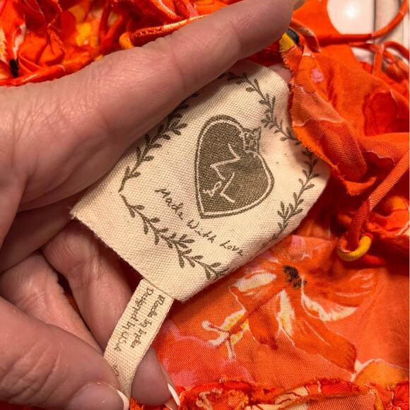 Z&L Europe Red Floral Tiered Mini Summer Dress Small NWOT - Picture 6 of 8